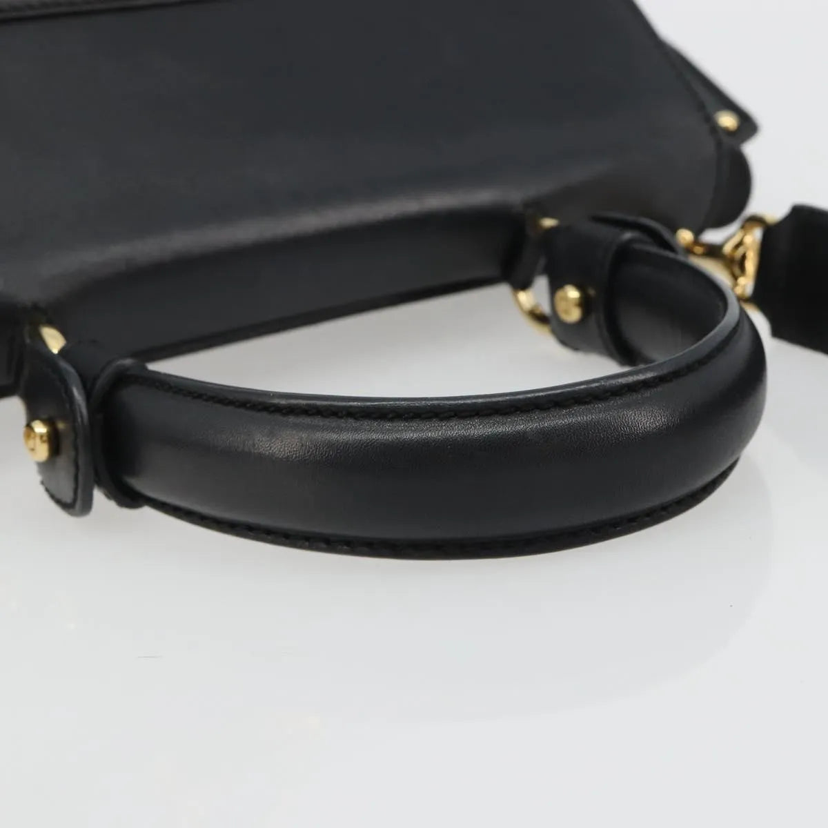 Salvatore Ferragamo Sofia Satchel Smooth Leather Black Leather Handbag (Pre-Owned)
