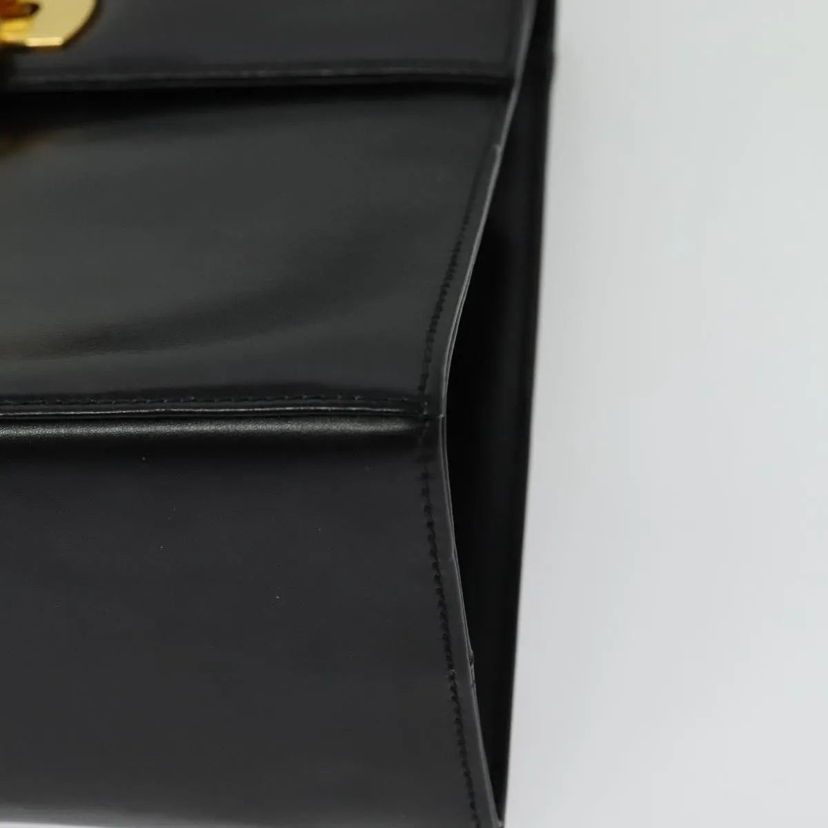Salvatore Ferragamo Gancini Convertible Top Handle Leather Black Leather Handbag (Pre-Owned)