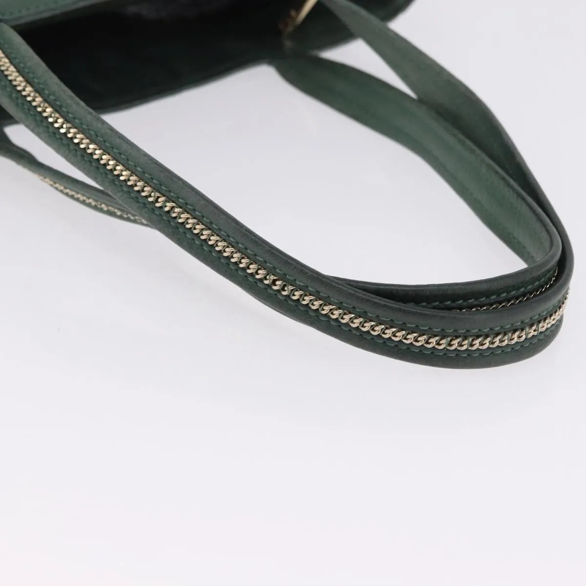 Fendi Vintage Tote Leather Green Leather Shoulder Bag Bag (Pre-Owned)