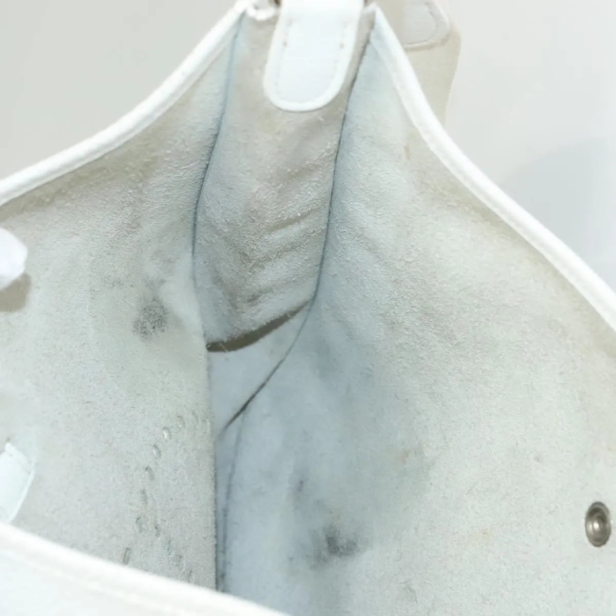 Hermes Evelyne Bag Gen I Togo White Leather Handbag (Pre-Owned)