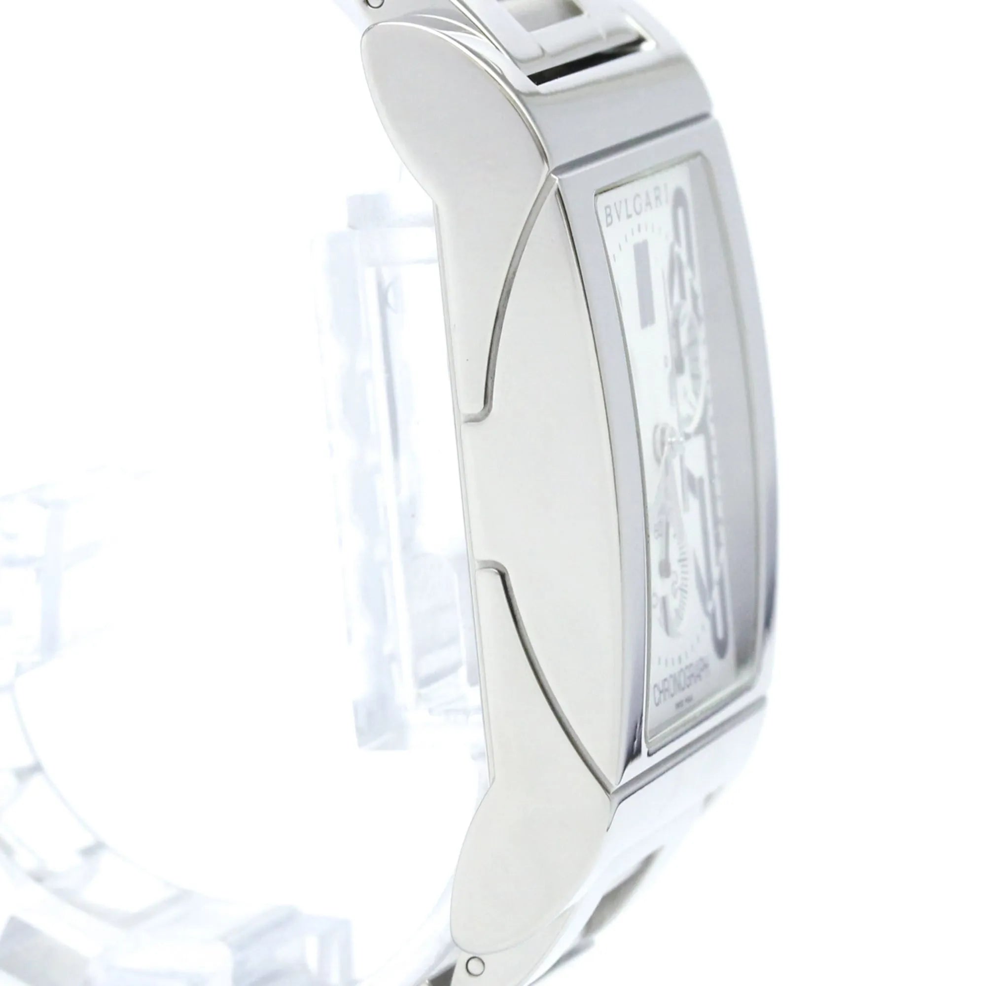 Bvlgari Bvlgari Rettangolo Chronograph Quartz Stainless Steel Watch (Pre-Owned)