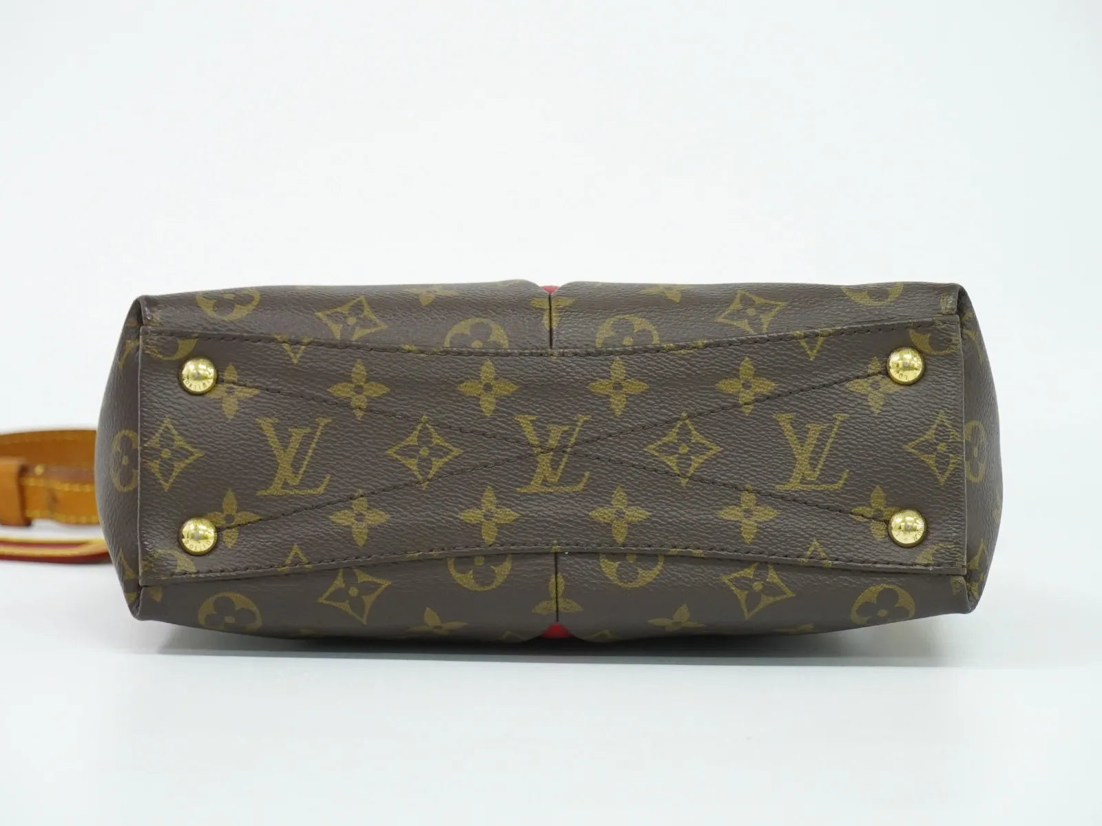 Louis Vuitton V Tote Monogram Canvas And Leather Brown Canvas Handbag (Pre-Owned)
