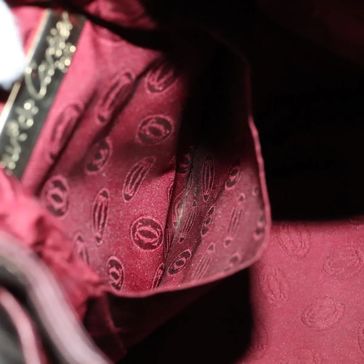 Cartier Must De Cartier Leather Red Leather Shoulder Bag Bag (Pre-Owned)