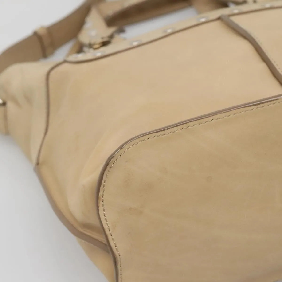 Celine Vintage Leather Beige Leather Handbag (Pre-Owned)