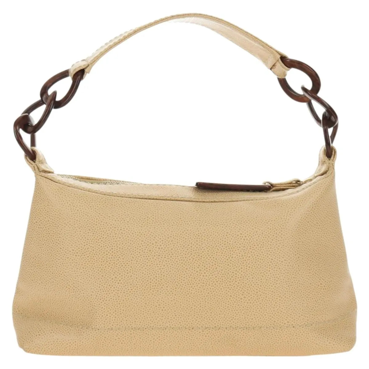 Chanel Vintage Cc Resin Chain Caviar Beige Leather Shoulder Bag Bag (Pre-Owned)