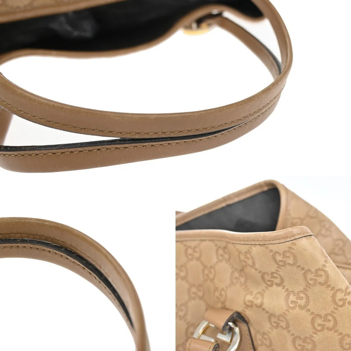 Gucci Twins Tote Guccissima Leather Brown Leather Tote Bag Bag (Pre-Owned)