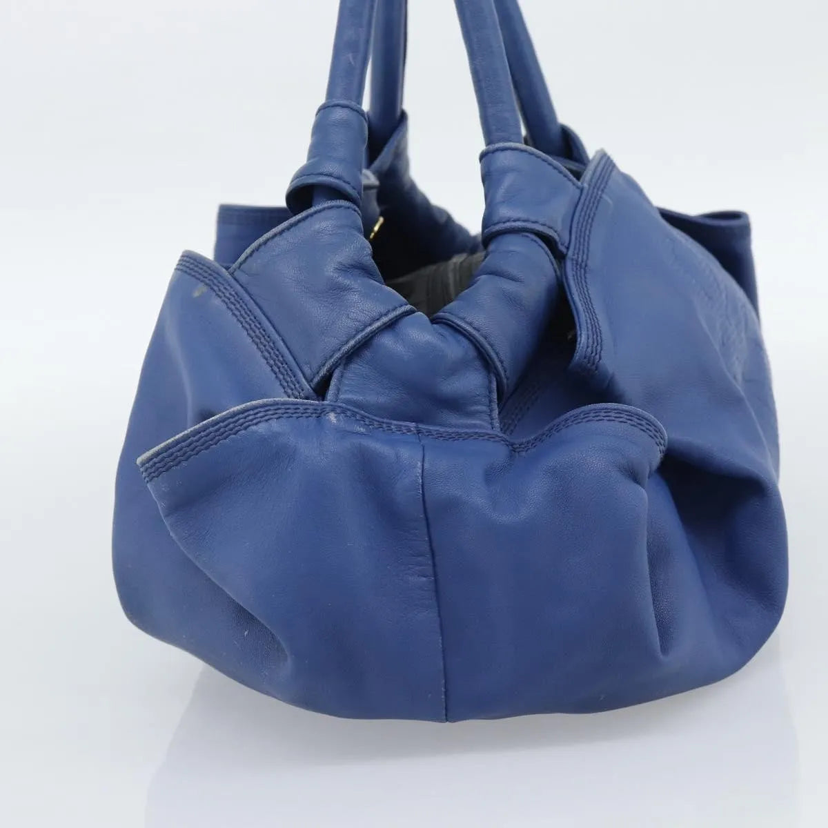 Loewe Anagram Logo Nappa Aire Hand Leather Blue Leather Handbag (Pre-Owned)