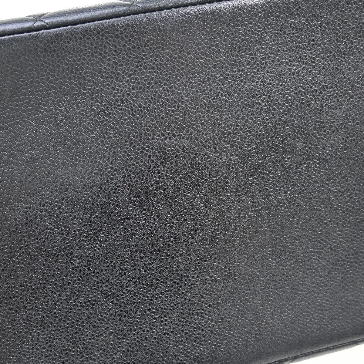 Chanel Vintage Grand Shopping Tote Quilted Caviar Black Leather Tote Bag Bag (Pre-Owned)