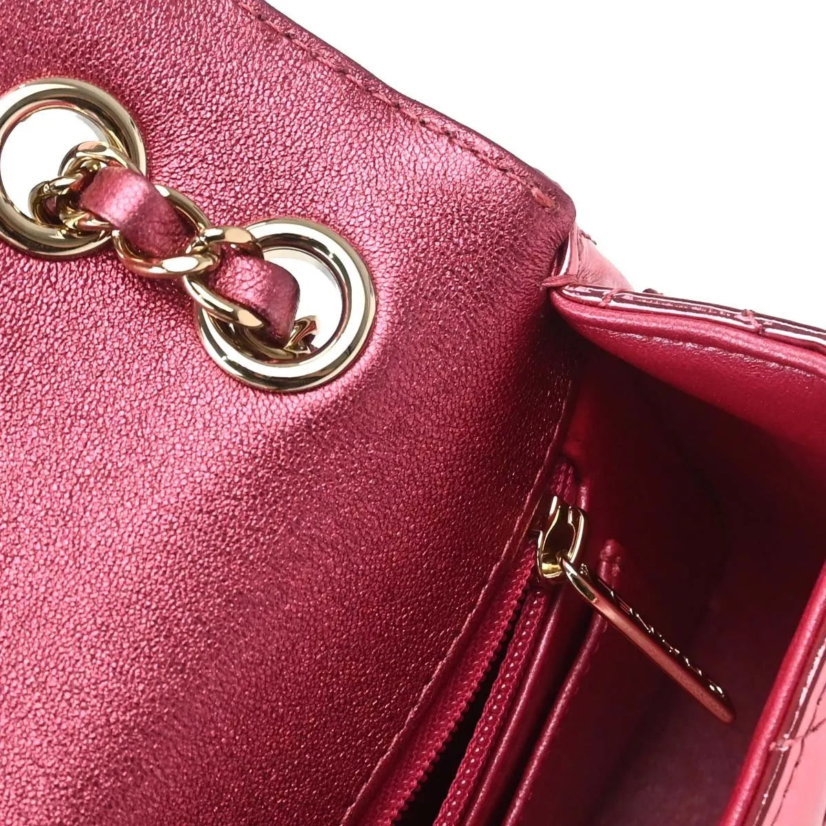 Chanel Hollywood Boulevard Flap Bag Quilted Metallic Leather Pink Leather Shoulder Bag Bag (Pre-Owned)