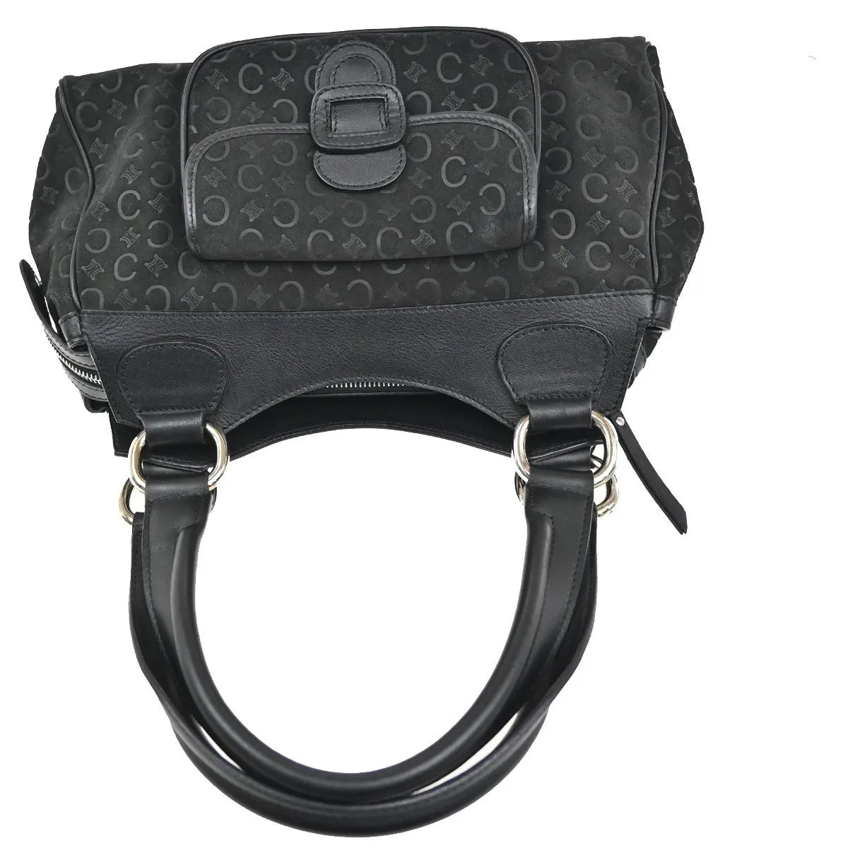Celine C Macadam Suede Black Suede Shoulder Bag Bag (Pre-Owned)