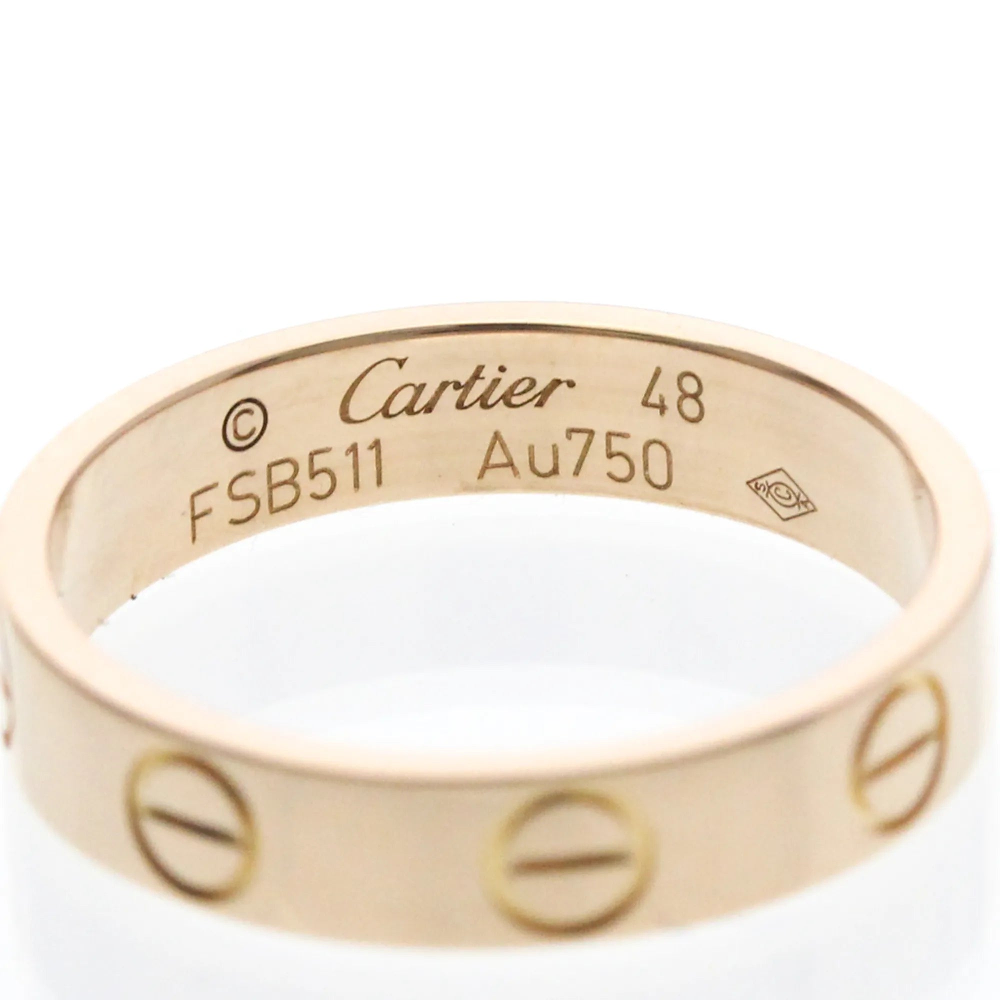Cartier Love Wedding Band 18K Rose Gold Gold Pink_Gold Ring Jewelry (Pre-Owned)