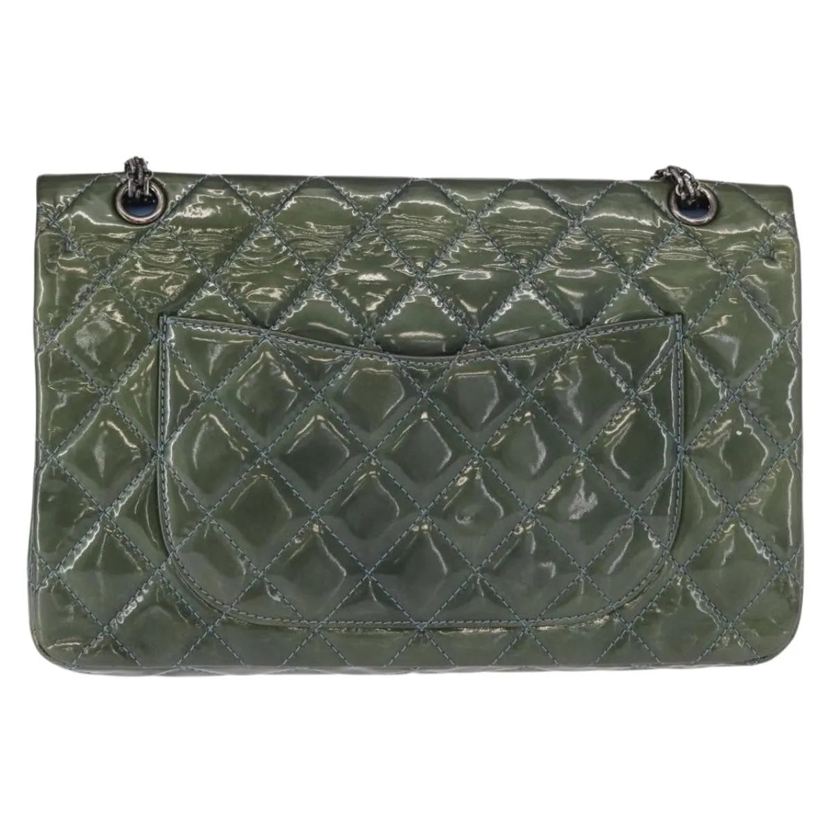 Chanel Reissue 2.55 Flap Quilted Patent Green Patent_Leather Shoulder Bag Bag (Pre-Owned)