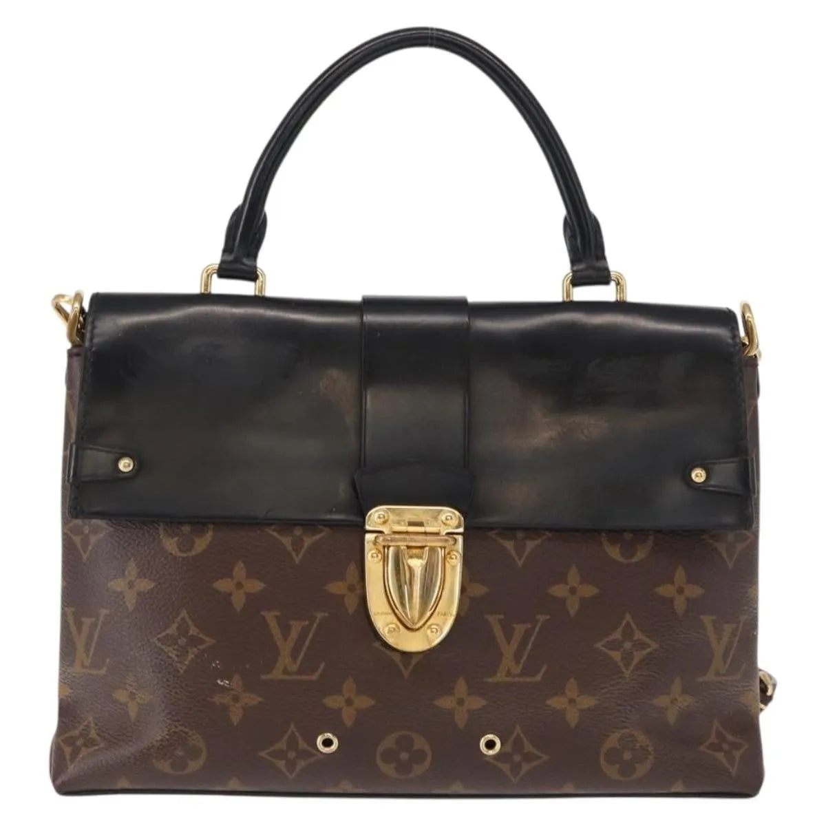 Louis Vuitton One Handle Flap Monogram Canvas And Leather Brown Canvas Handbag (Pre-Owned)