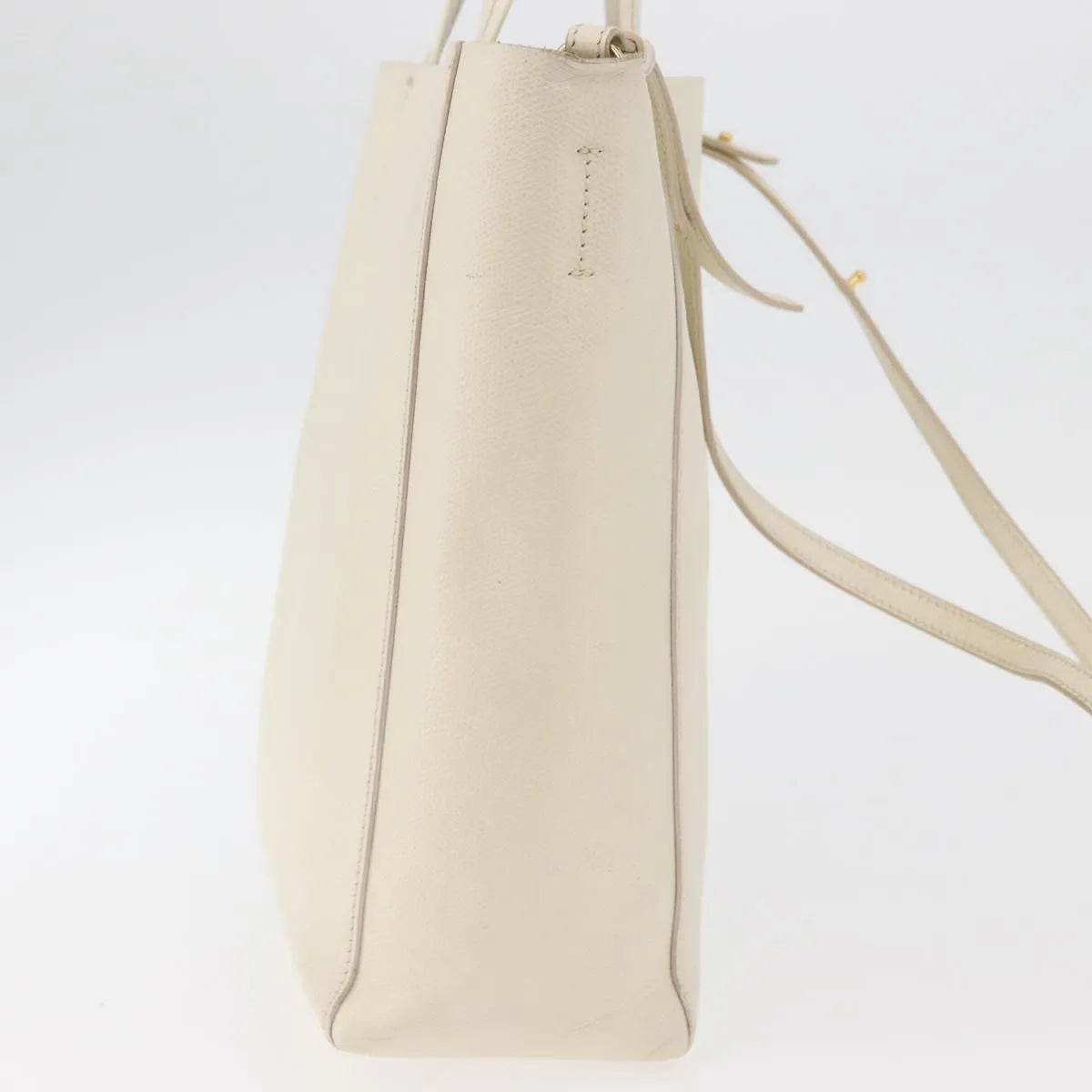 Celine Phantom Cabas Tote Leather White Leather Tote Bag Bag (Pre-Owned)
