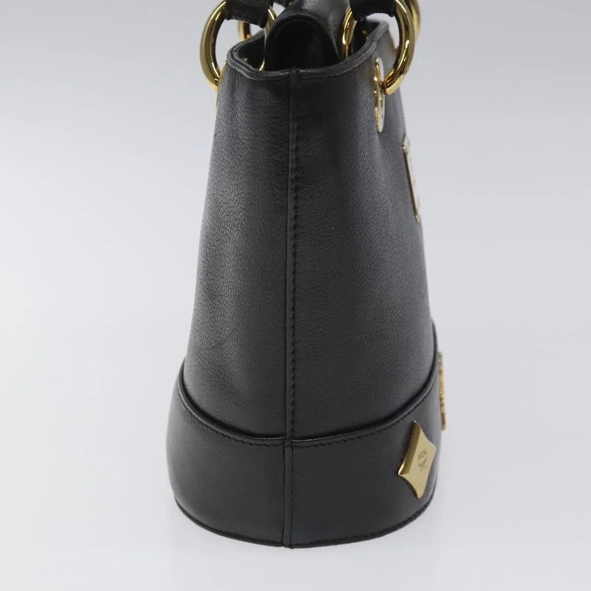 MCM Vintage Leather Black Leather Handbag (Pre-Owned)