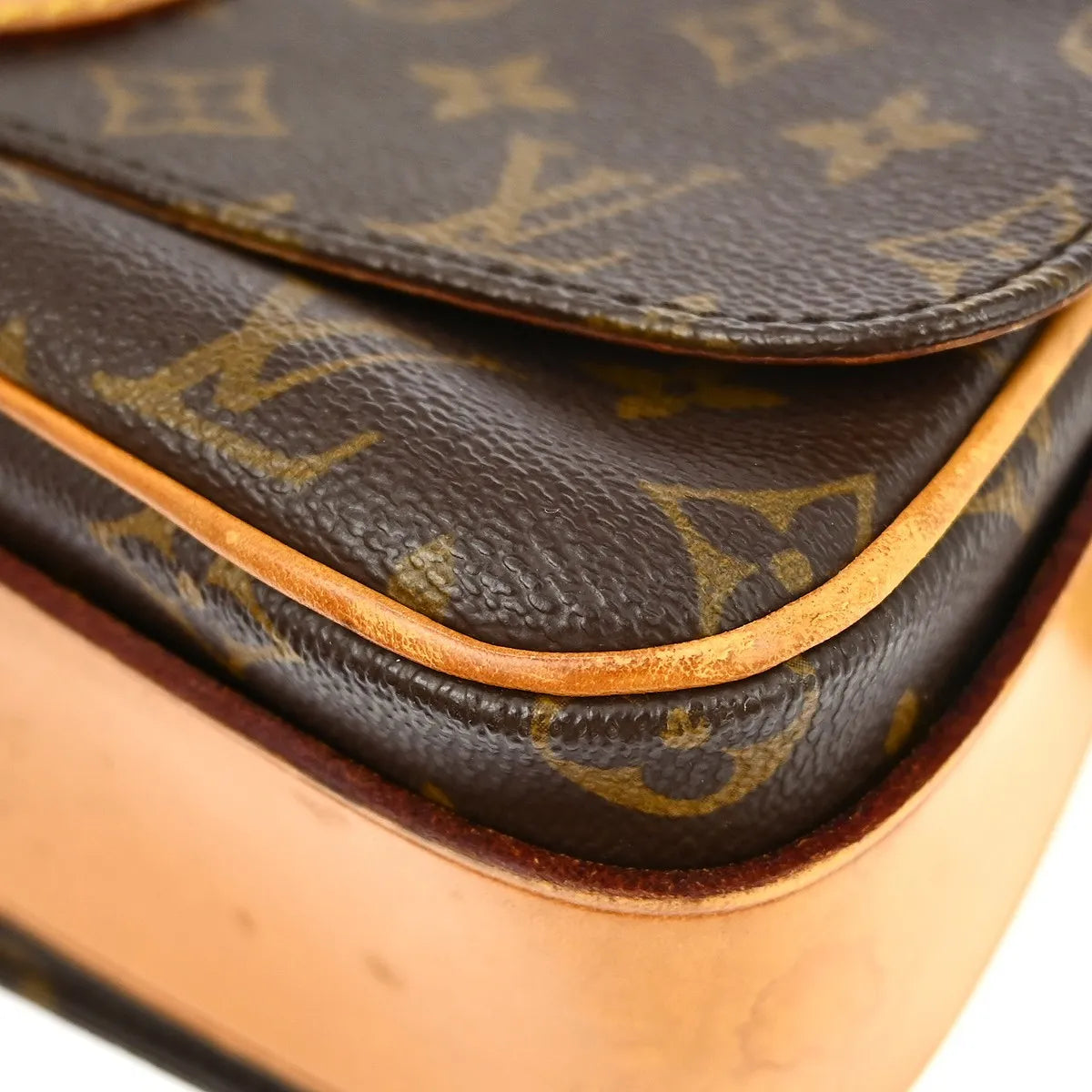 Louis Vuitton Cartouchiere Monogram Canvas Brown Canvas Shoulder Bag Bag (Pre-Owned)