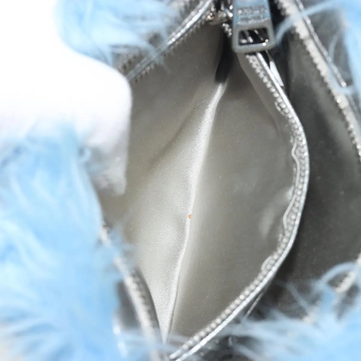Prada Clutch Faux Fur Blue Fur Clutche & Pouche Bag (Pre-Owned)