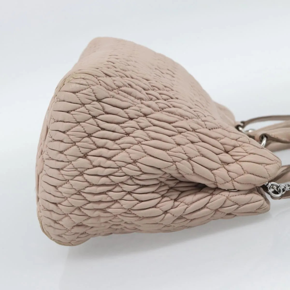 Miu Miu Crystal Tote Matelasse Leather Pink Leather Shoulder Bag Bag (Pre-Owned)