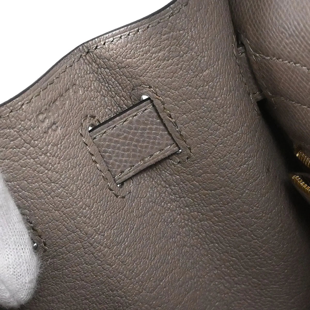 Hermes Kelly Grey Epsom With Gold Hardware Gray Leather Handbag (Pre-Owned)