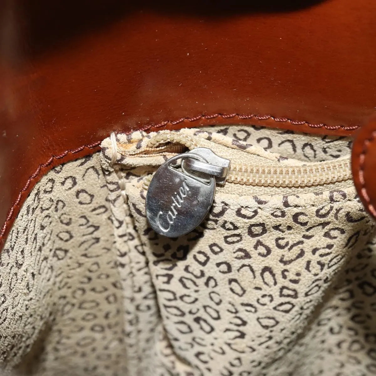 Cartier Panthère Shoulder Patent Leather Brown Patent_Leather Shoulder Bag Bag (Pre-Owned)