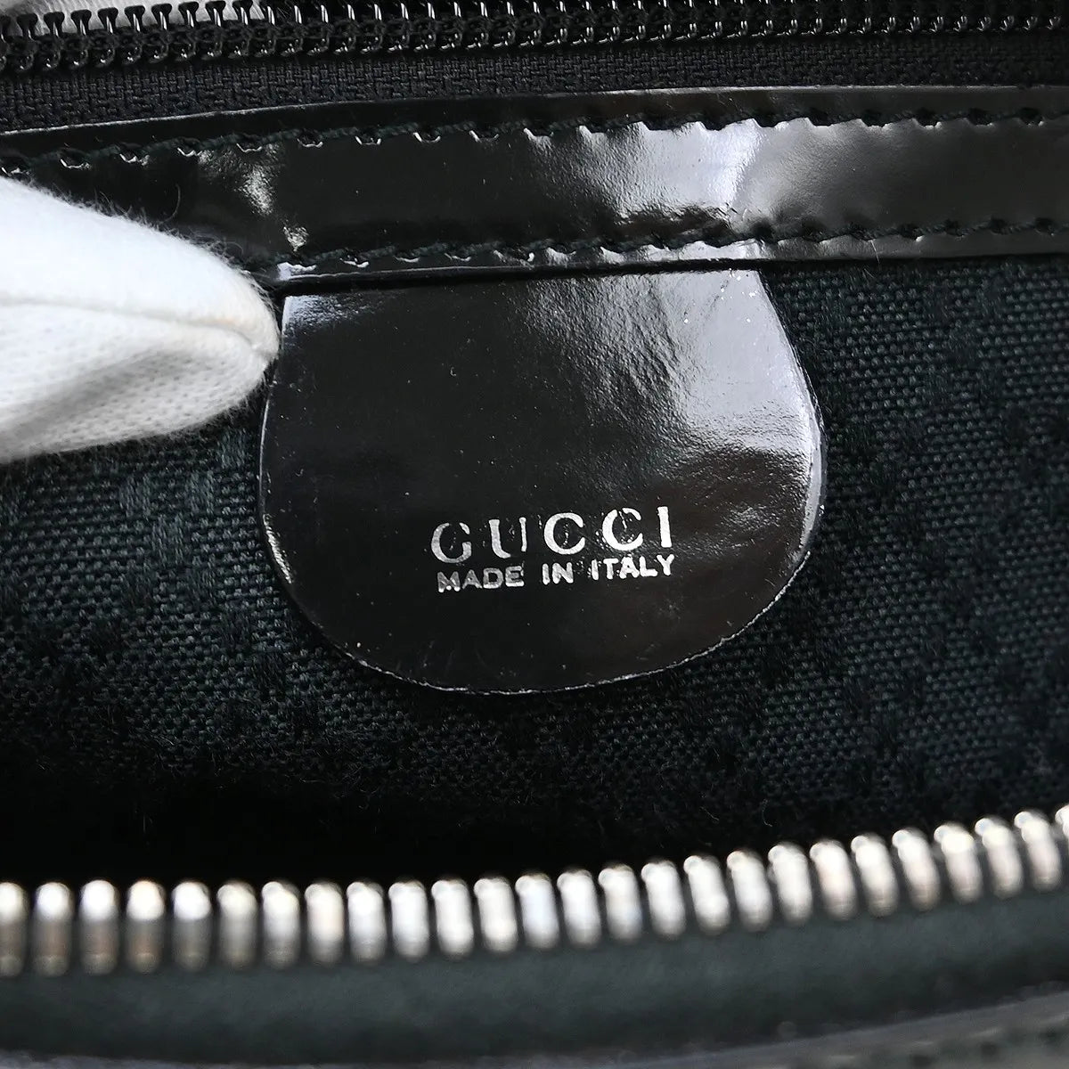 Gucci Travel Gg Nylon Black Leather Handbag (Pre-Owned)