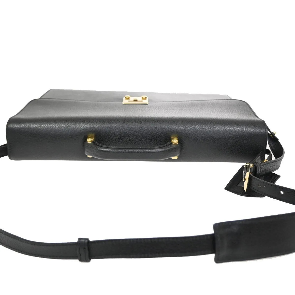 Salvatore Ferragamo Revival Leather Black Leather Briefcase Bag (Pre-Owned)