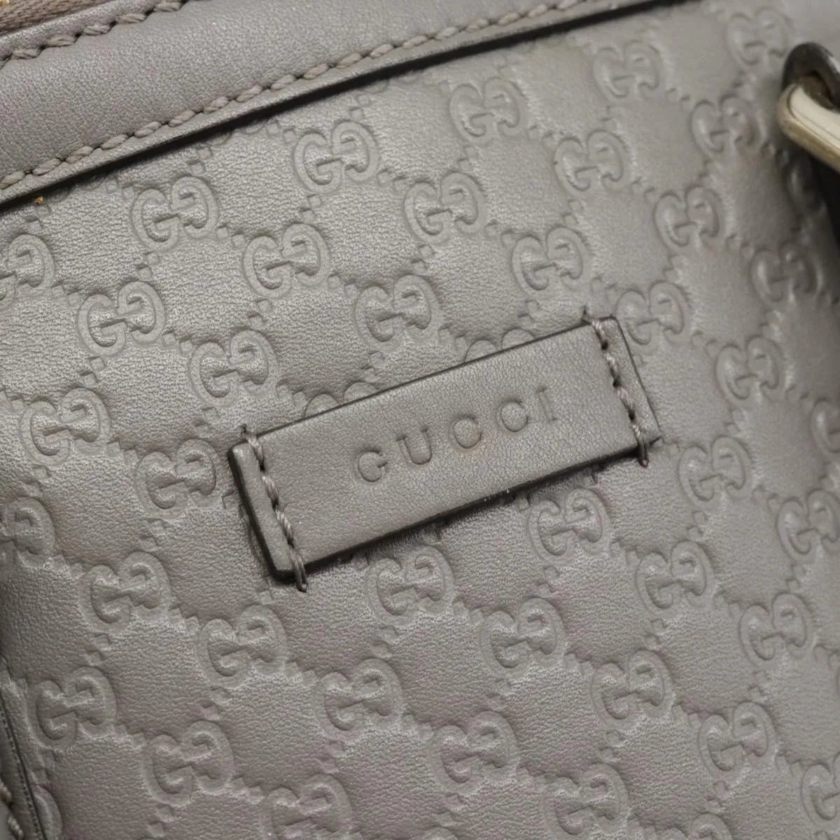 Gucci Convertible Dome Satchel Microguccissima Leather Gray Leather Handbag (Pre-Owned)