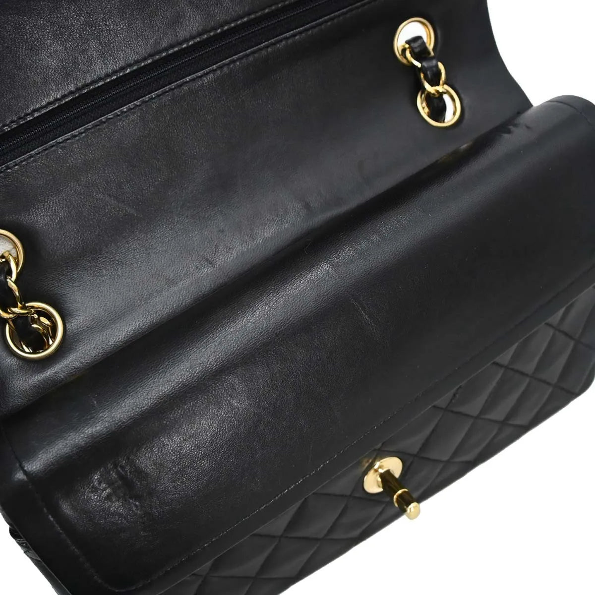 Chanel Timeless - Classic Double Flap Leather Black Leather Shoulder Bag Bag (Pre-Owned)