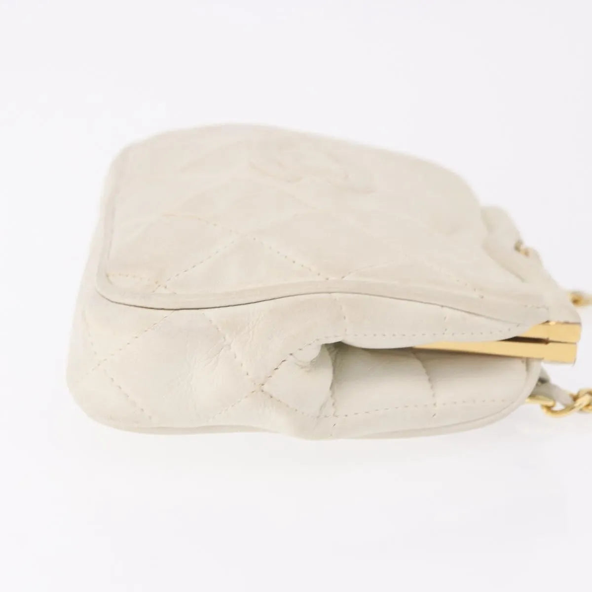 Chanel Vintage Diamond Cc Tassel Quilted Lambskin White Leather Shoulder Bag Bag (Pre-Owned)