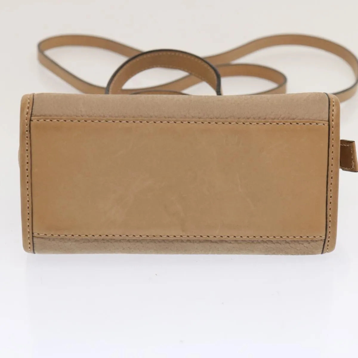 Celine Vintage Leather Beige Leather Handbag (Pre-Owned)