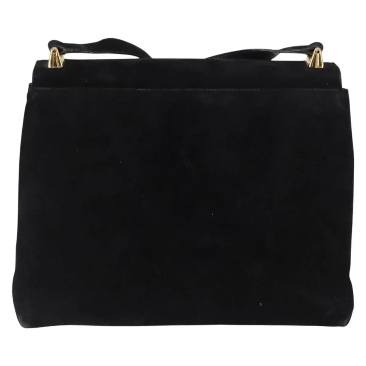 Salvatore Ferragamo Gancini Suede Black Suede Shoulder Bag Bag (Pre-Owned)