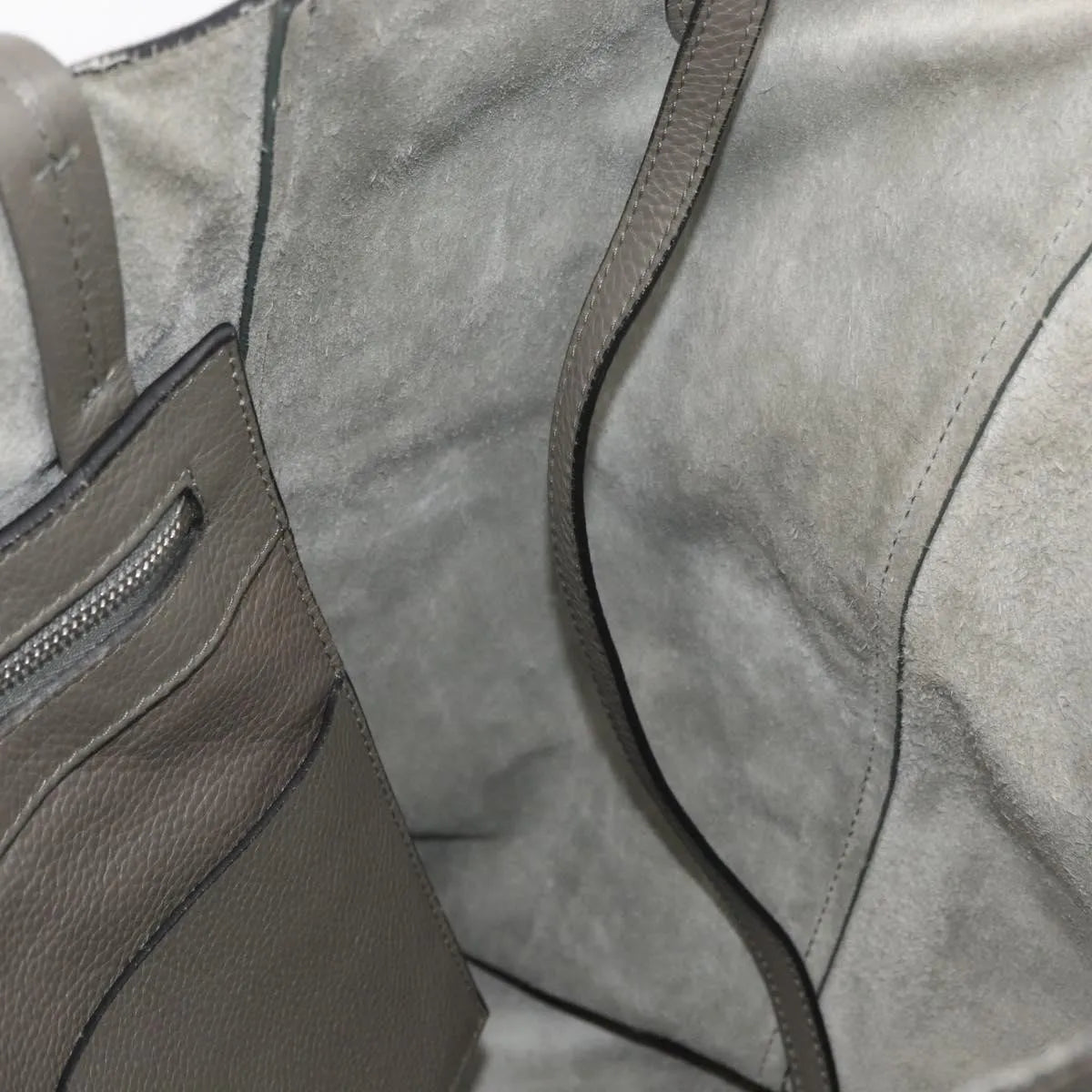 Celine Phantom Cabas Tote Leather Gray Leather Tote Bag Bag (Pre-Owned)