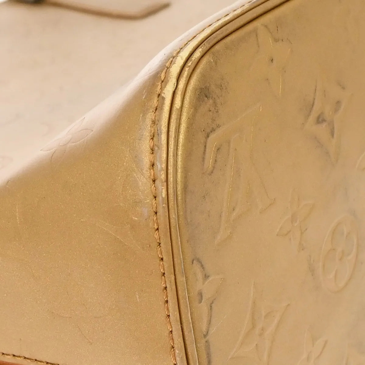 Louis Vuitton Mat Stockton Monogram Vernis Gold Patent_Leather Shoulder Bag Bag (Pre-Owned)