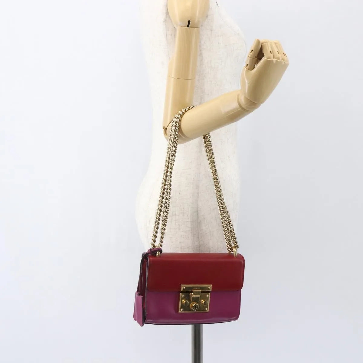 Gucci Padlock Shoulder Bag Nm Gg Coated Canvas And Leather Multicolour Leather Shoulder Bag Bag (Pre-Owned)