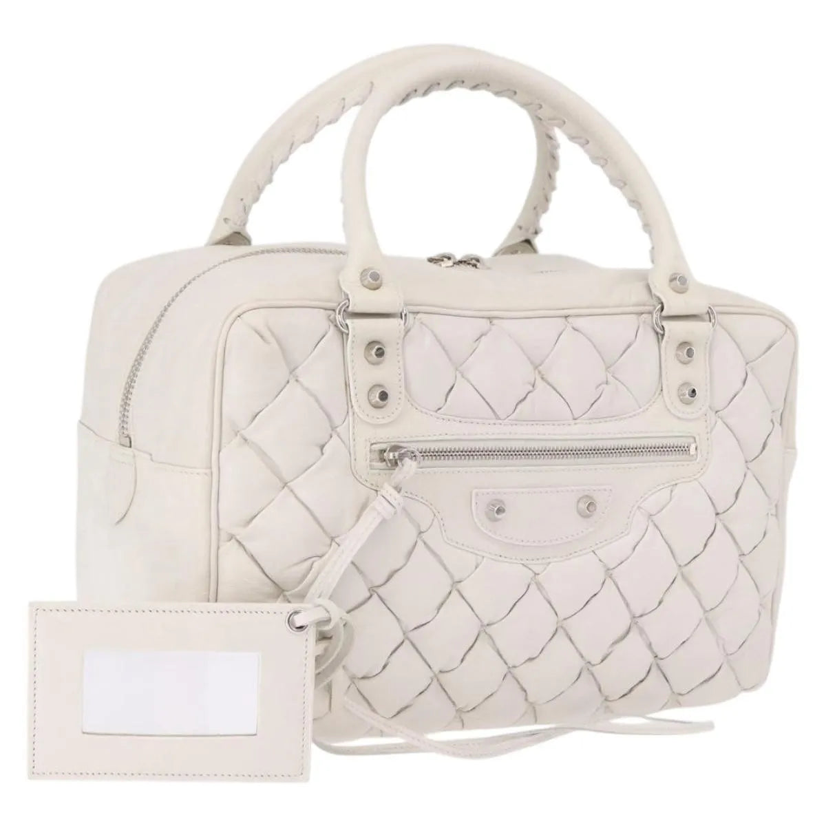 Balenciaga Matelasse Leather White Leather Handbag (Pre-Owned)