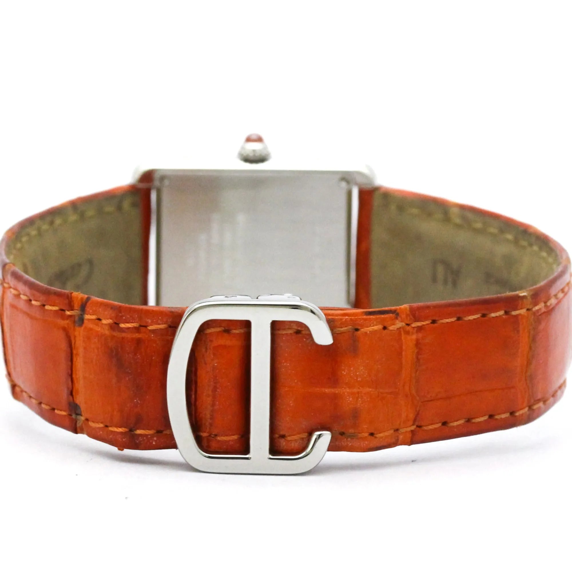 Cartier Tank Solo Quartz Rose Gold And Alligator Watch (Pre-Owned)