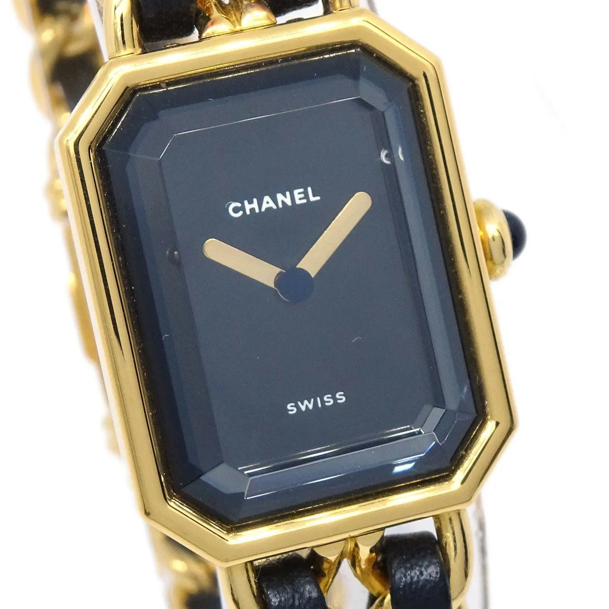 Chanel Premiere Rock Quartz Plated Metal And Leather Watch (Pre-Owned)