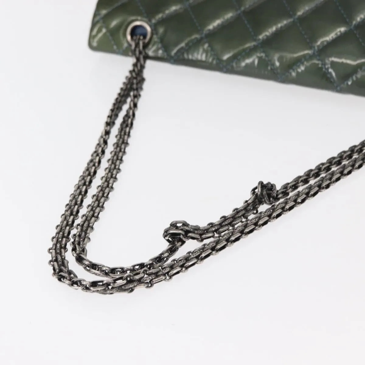 Chanel Reissue 2.55 Flap Quilted Patent Green Patent_Leather Shoulder Bag Bag (Pre-Owned)