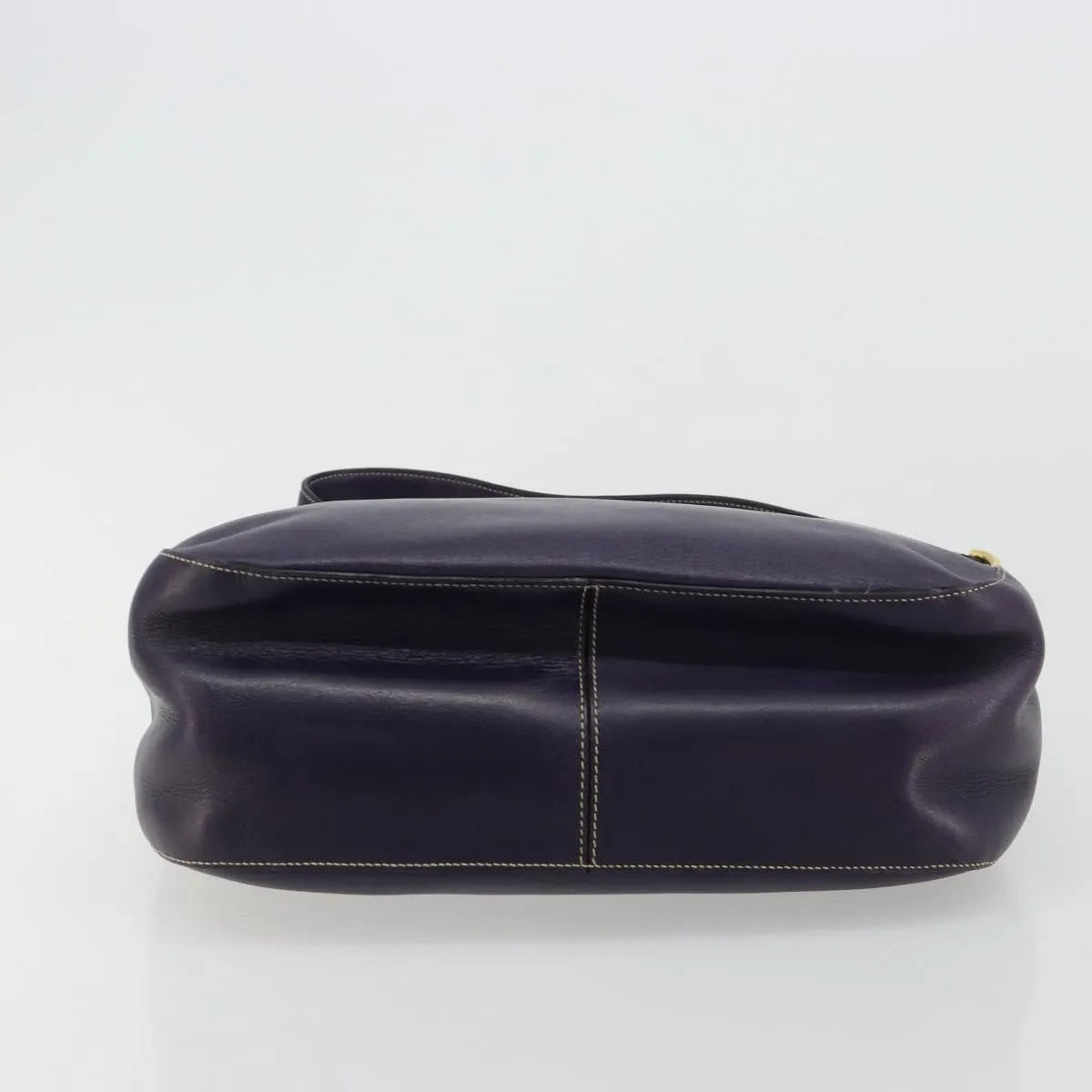Prada Chain Leather Purple Leather Handbag (Pre-Owned)