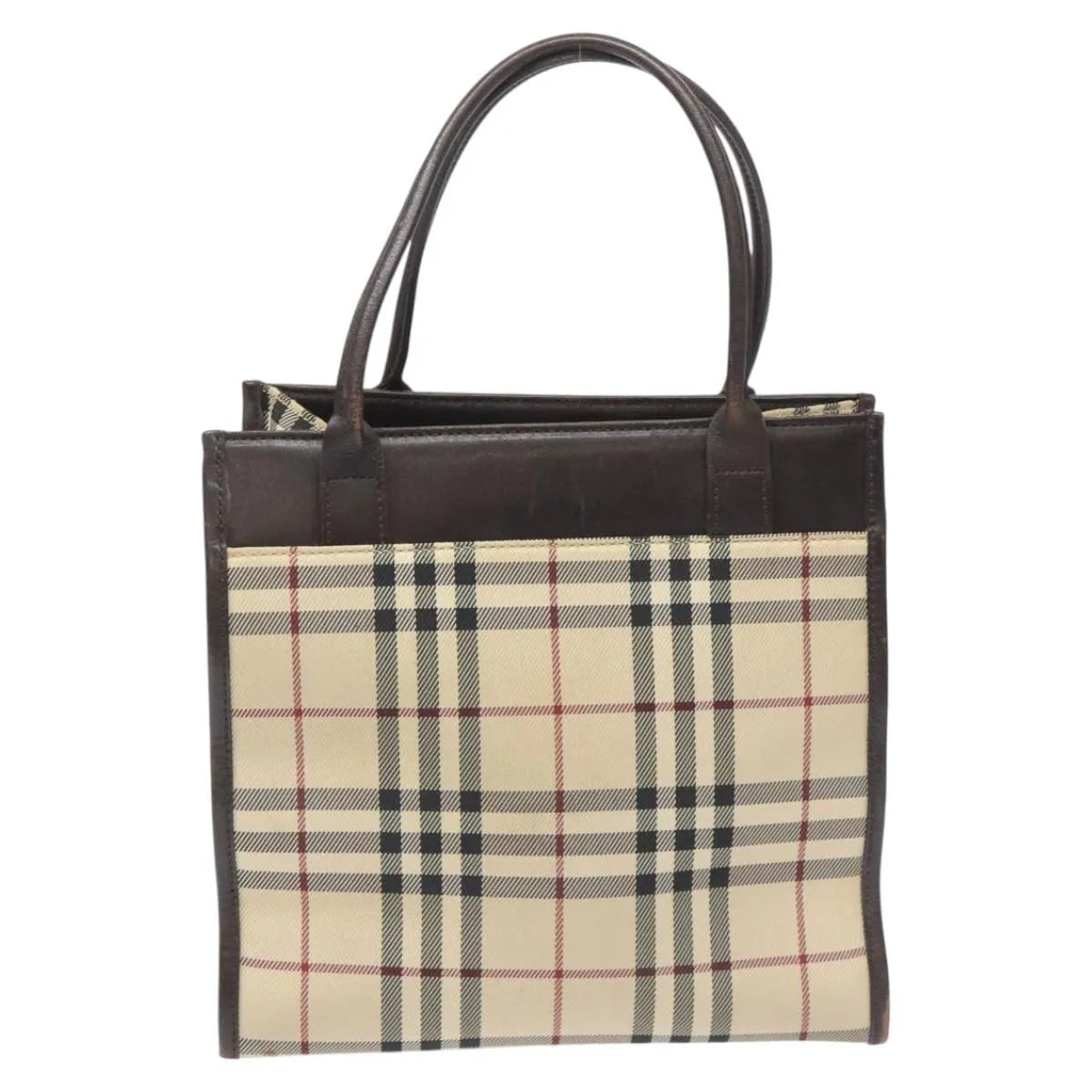 Burberry Nova Check Nylon Beige Nylon Handbag (Pre-Owned)