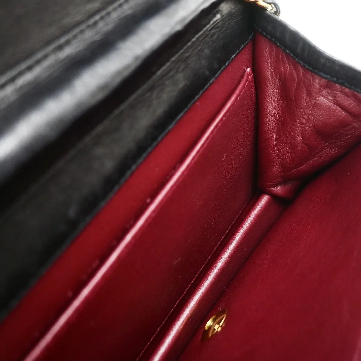 Chanel Vintage Full Flap Quilted Lambskin Black Leather Shoulder Bag Bag (Pre-Owned)