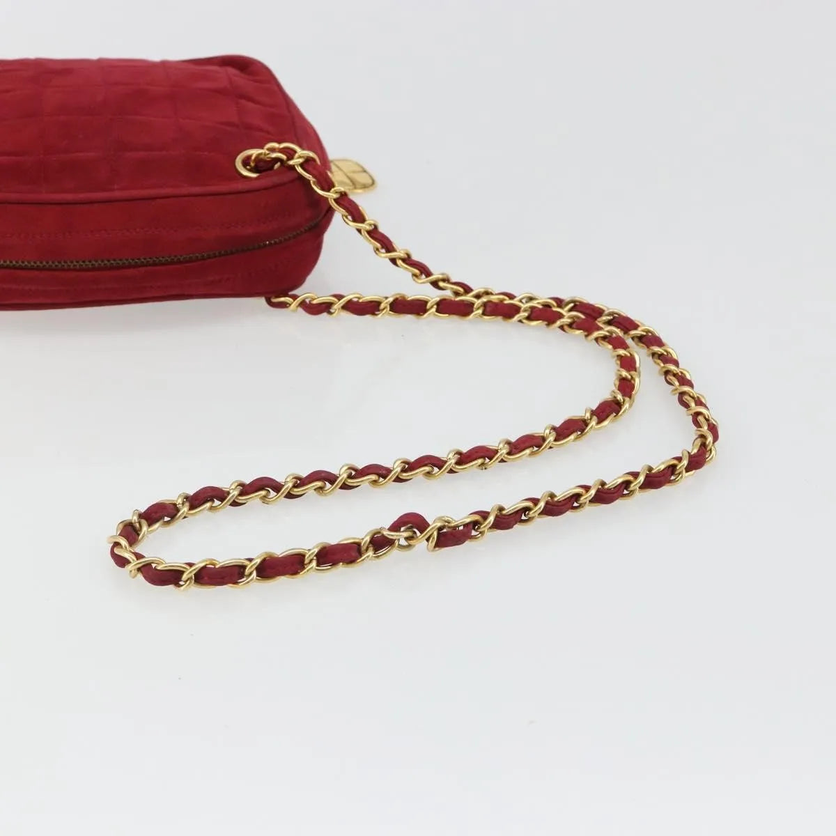 Chanel Vintage Diamond Tassel Quilted Suede Red Suede Shoulder Bag Bag (Pre-Owned)