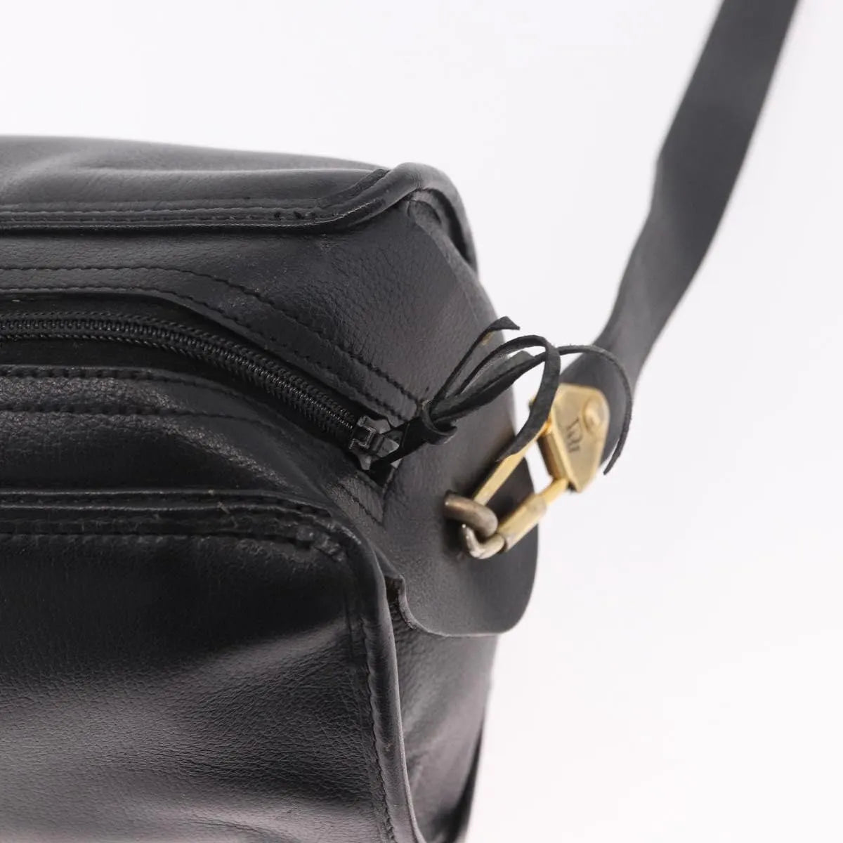 Christian Dior Vintage Leather Black Leather Shoulder Bag Bag (Pre-Owned)