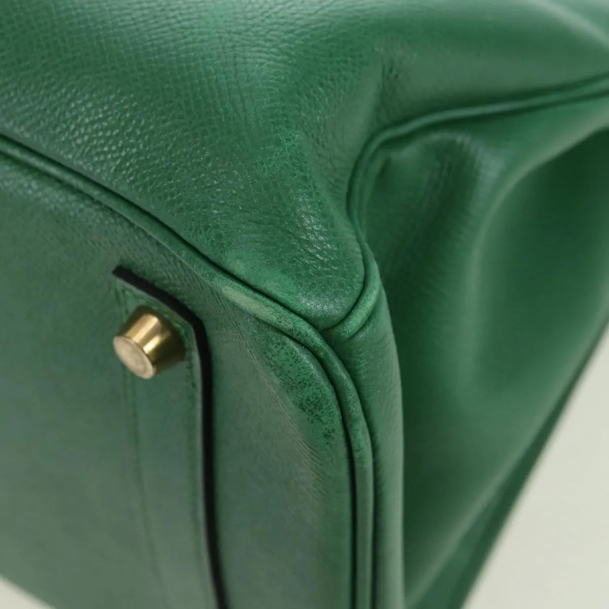 Hermes Birkin Handbag Green Togo With Gold Hardware Green Leather Handbag (Pre-Owned)