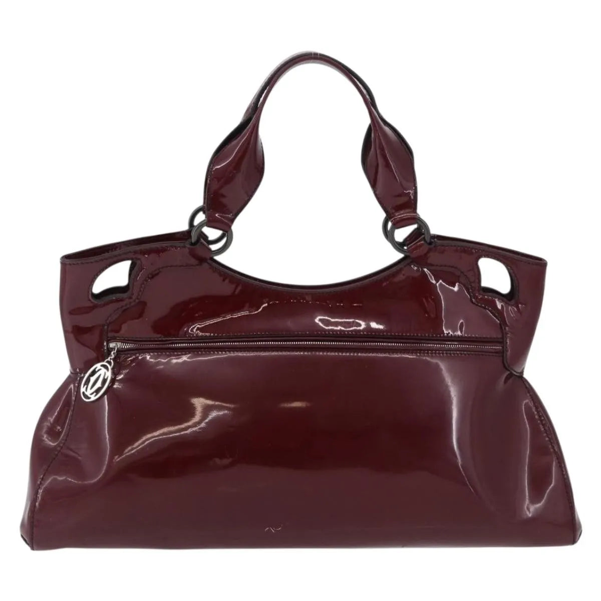 Cartier Marcello Patent Leather Burgundy Patent_Leather Handbag (Pre-Owned)