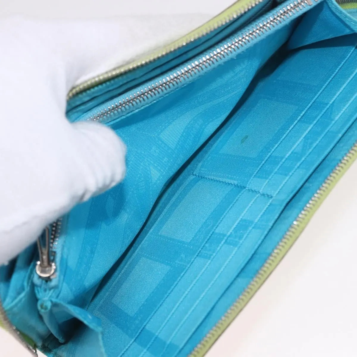 Hermes Azap Zip Around Wristlet Wallet With Lucky Strap Epsom Green Leather Wallets Accessory (Pre-Owned)