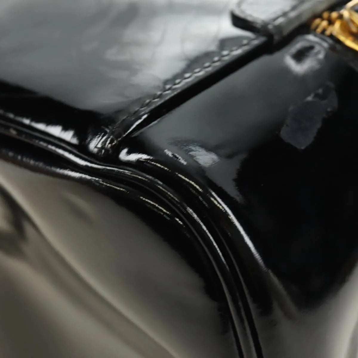 Chanel Vintage Timeless Cosmetic Case Patent Black Patent_Leather Handbag (Pre-Owned)