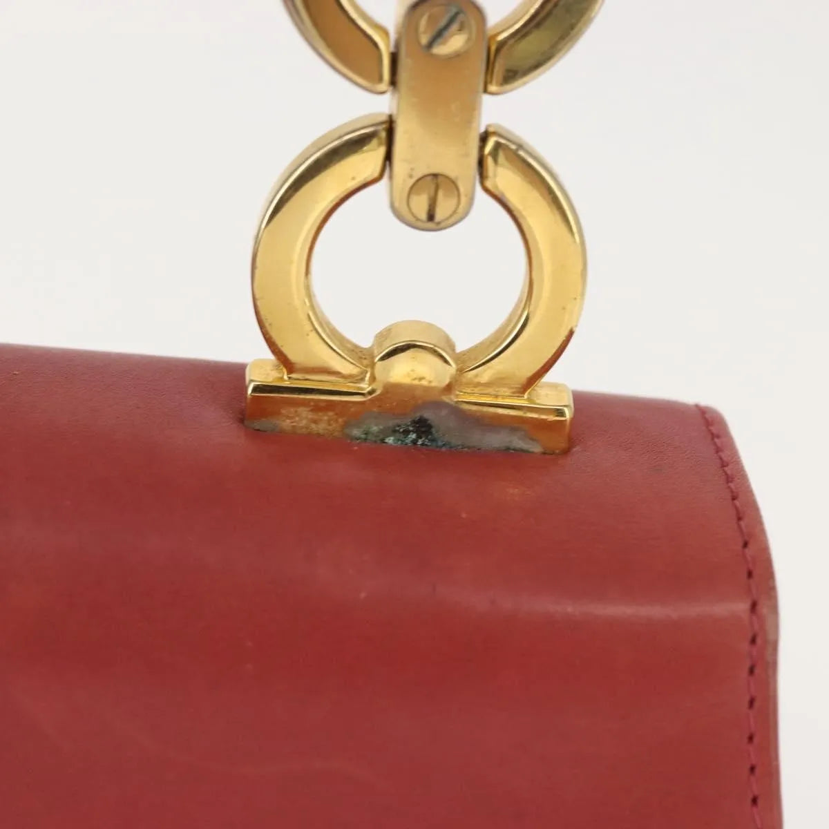 Salvatore Ferragamo Gancini Leather Pink Leather Shoulder Bag Bag (Pre-Owned)
