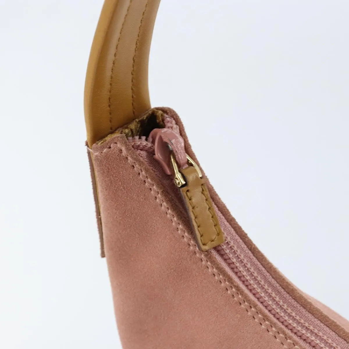 Gucci Vintage Suede Pink Suede Handbag (Pre-Owned)