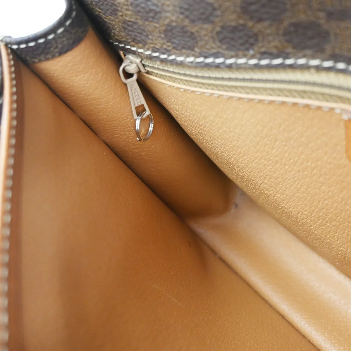 Celine Vintage Macadam Canvas And Leather Brown Canvas Shoulder Bag Bag (Pre-Owned)